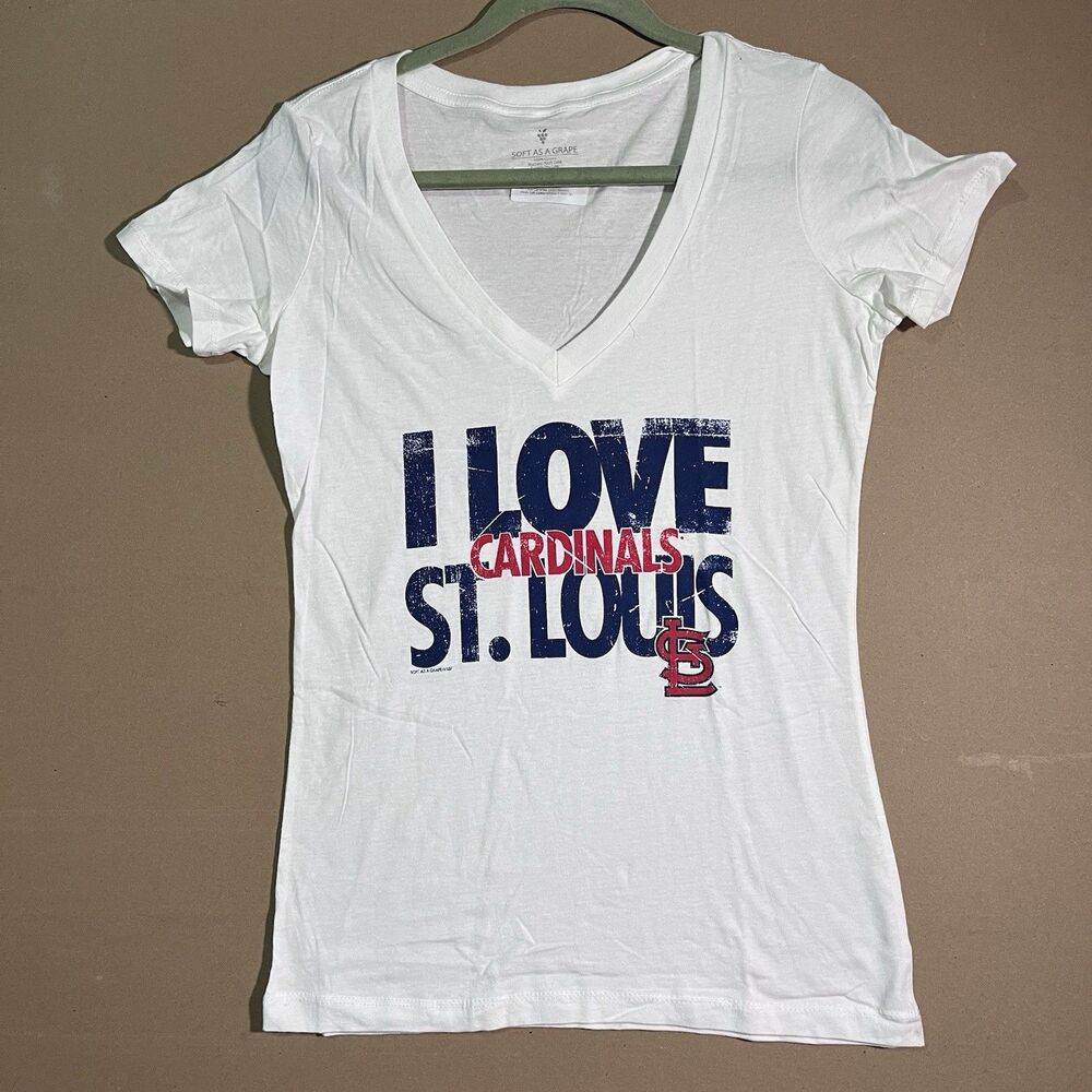 I Love St. Louis Cardinals  Soft As A Grape T-Shirt  Size Medium Womens